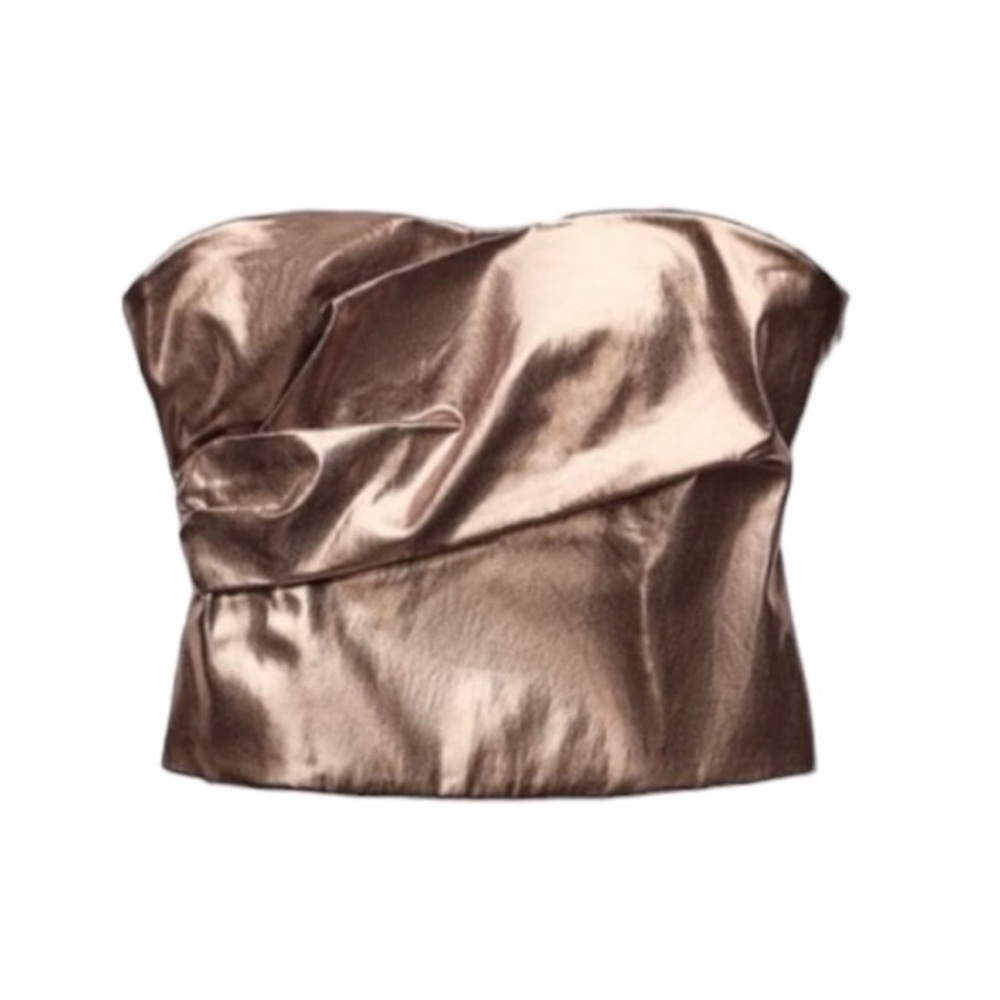 Zara Ruched Strapless Top - Picture 2 of 7